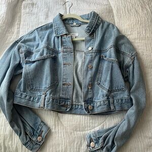 Forever 21 Light Blue Cropped Jean Jacket